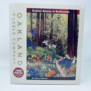 Oakland Puzzle Company Golden Beams in Redwoods California 1000 Pieces Sealed